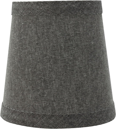 Aspen Creative 32716-2A, 3" 4" 4" Set 2 Empire Clip-On Chandelier Lamp Shade, Grey, Top x Bottom x Slant Height