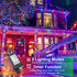 100FT 300 8 Multicolor Christmas Lights Outdoor, LED String Lights for Outside Waterproof with Modes, Connectable Plug