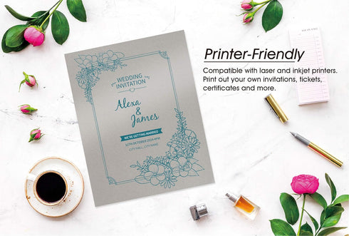 Silver Metallic Paper, 100-Pack Shimmer Paper, 120 GSM, 8.5 x 11 Inches, Perfect for Flower Making, Invitations