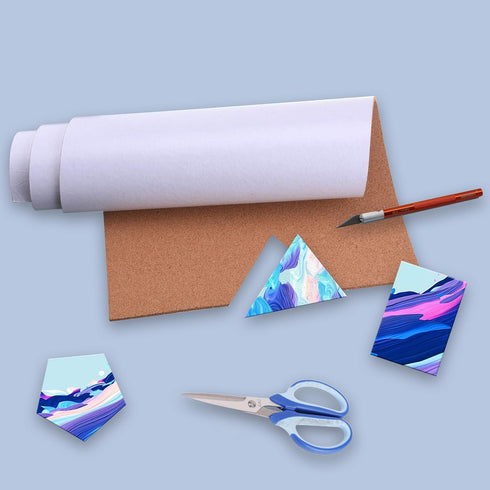 SUNGIFT Cork Board Roll 1/4" Thick, 50"x16" Self-Adhesive Bulletin Boards with 100 Push Pins