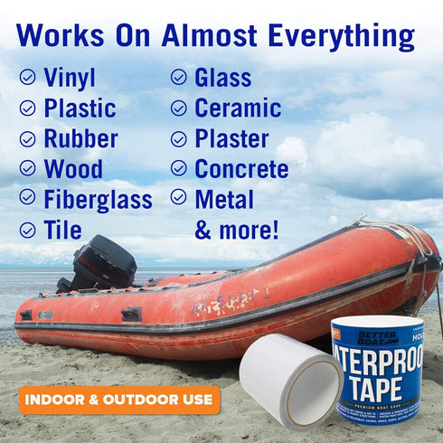 White Waterproof Tape for Leaks, Heavy Duty Marine Grade Outdoor Seal Tape for Pools and Plumbing Repair
