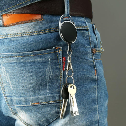 YoungRich 4PCS Retractable Key Chain for Man Woman, Key Ring Chain with Belt Clip, Extendable Strong Spring Lanyard