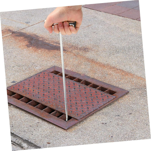 Shape Heavy Duty Manhole Cover Lifter Tool Rust-Resistant Hook for Easy Lifting of Sewer and Garage Doors Versatile Use