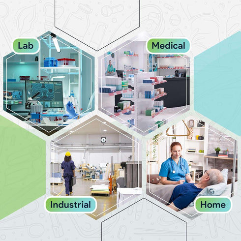 60 ml Syringe without Needle, 5 Pack of Individually Wrapped Disposable Syringes for Medical, Scientific Lab, Home Use,