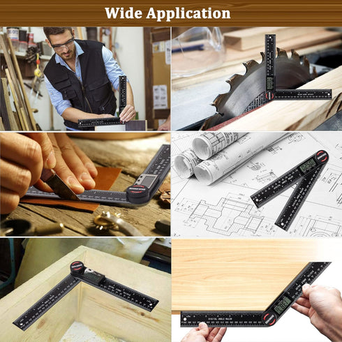 Digital Angle Finder Protractor, 7inch/200mm Angle Measuring Tool for Woodworking/Carpenter/Construction (2 Batteries