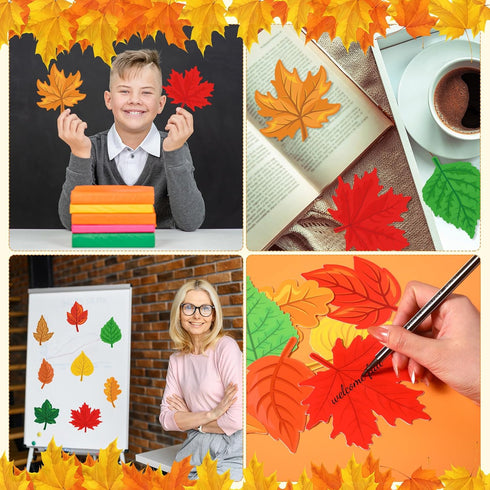Cholemy 108 Pcs Maple Leaves Cutouts, Fall Classroom Decorations, Autumn Bulletin Board Decor for Thanksgiving