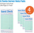 4 Pack 50 Sheets/Pack, 200 ZPARIK Green Guest Checks Books for Servers Server Note Pads, Waiter Checkbook, Waitress
