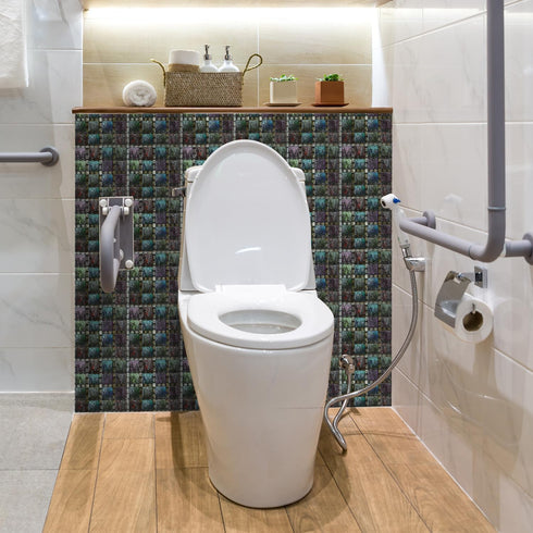 25Pcs Peel&Stick Mosaic Wall Tile Transfers for Home Decor, 4x4inch Waterproof Vinyl Splashback Sticker Tile Decal