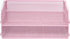 Easepres 2 Tier Stackable Desktop Document Tray Organizer - The Mesh Collection, Pink