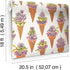 Orange Floral Ice Cream Peel and Stick Wallpaper