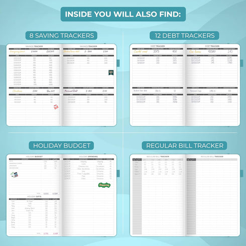 Clever Fox Budget Planner - Expense Tracker Notebook, Monthly Budgeting Organizer, A5 (Teal)