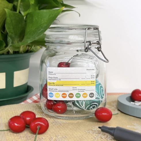 Dissolvable Label Shelf Life for Food Rotation Use by L LIKED | Stickers 2 x 3 Inch Roll of 250 Labels