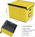 Huolewa Collapsible File Storage Organizer Box with Lid, Yellow Linen Document Storage for Letter/Legal Folders