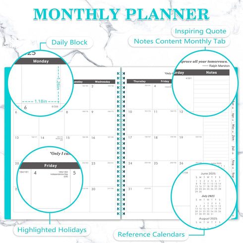 Monthly Planner 2025-2027, 8.5'' x 11'', 2-Year Planner from July 2025 to June 2027 with Inner Pocket