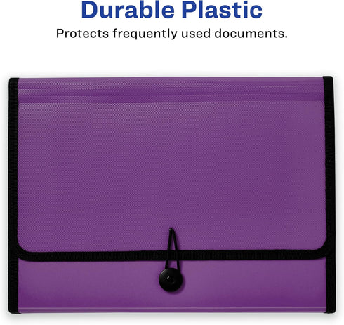 Avery Expanding File Folder Organizer, 7-Pocket Accordion, Plum, Holds 425 Letter/A4-Size Sheets