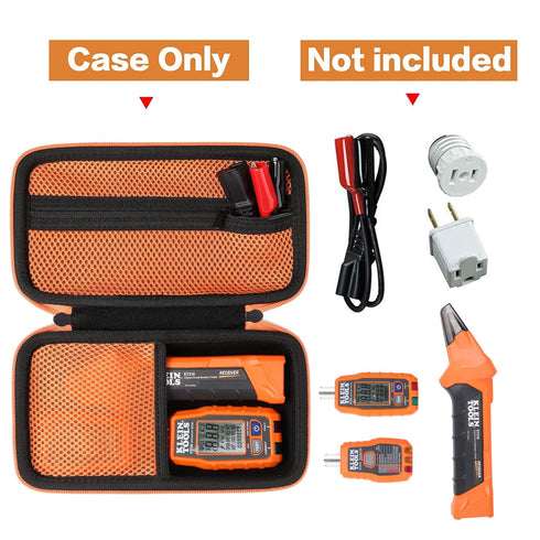 Aenllosi Hard Case Replacement for Klein Tools ET310 AC Circuit Breaker Finder Tool Kit, with Zippered Grid Breaker Finder Accessory Kit Storage Pouch for Integrated GFCI Socket Tester(Case Only)