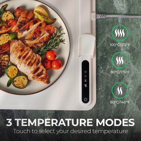 3 EconoHome Electric Warming Tray - Full Surface Electric Powered Food Warming Mat - Fast Heating, Rollable & Portable