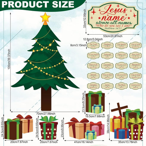 Geyee 31 Pcs Christian Bulletin Board Sets | Names of Jesus Christmas Bulletin Board Decor
