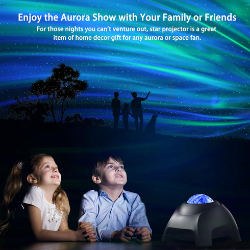 AIRIVO Northern Lights Aurora Projector, Star Projector Music Speaker, White Noise Night Light Galaxy Projector