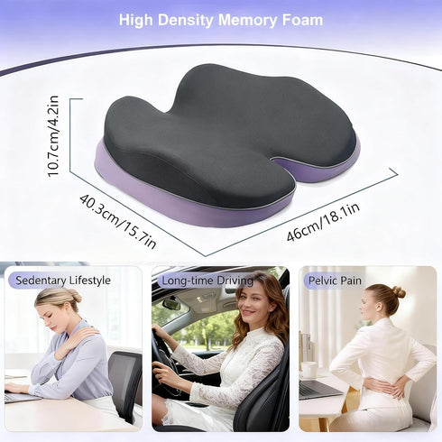 Hsiock Seat Cushion for Office Chair High Density Memory Foam for Long Sitting, Non Slip Bottom Seat Cushion
