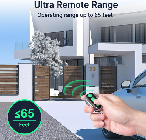 CreaCity M12 4-Button (2-Pack) Remote Control Transmitter for Swing/Sliding Gate Opener, Compatible with Lockmaster