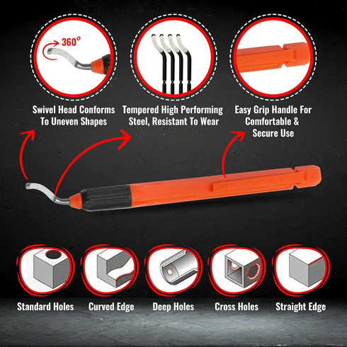AFA Tooling - Deburring Tool with High Speed Steel Blade for Metal, Resin, PVC Pipes, Copper, Plastic, 3D Printed Edges