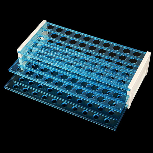 6 Pack Plastic Test Tube Rack, 50 Holes Holder for 13/16mm Tubes, Detachable Stand for Scientific Experiments