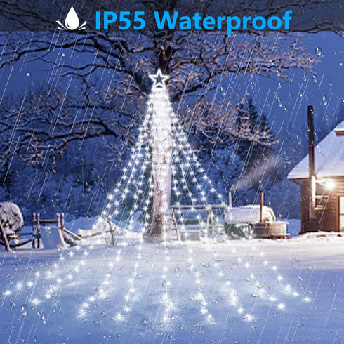 8 320 Decute Christmas Decorations Outdoor String Lights Modes and Timer with Remote, Waterproof LED Christmas Tree