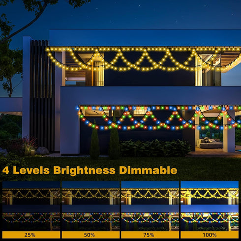 380LED 40FT 11 KAZOKU Christmas Light Outdoor Waterproof Fairy String Lights Extendable Half-Round Christmas Lights