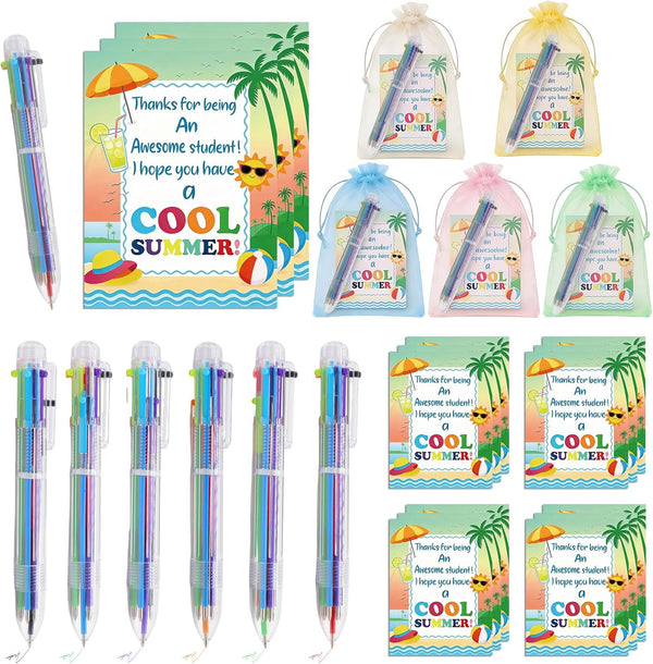 Ukontagood 50 Sets End of School Year Student Gift Bundle, Summer-Themed Pens &