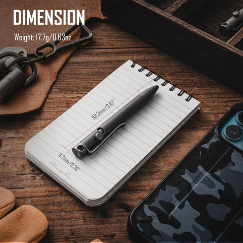 KeyUnity KP04SW Bolt Action Pen with Clip, Titanium Alloy EDC Pocket Pen, Retractable Metal Ballpoint
