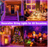 200 (66FT) Nisocy LED String Lights Outdoor Waterproof Purple Orange Fairy Lights with Plug, Connectable Christmas Tree