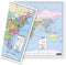 US and World Desk Map (13" x 18" Laminated) for Students and Classroom Use by Lighthouse Geographics