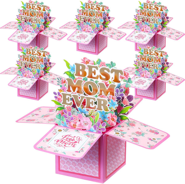 Mooliwe 6 Pack Mother's Day Thank You Card Sunflower Pop up Card Mom