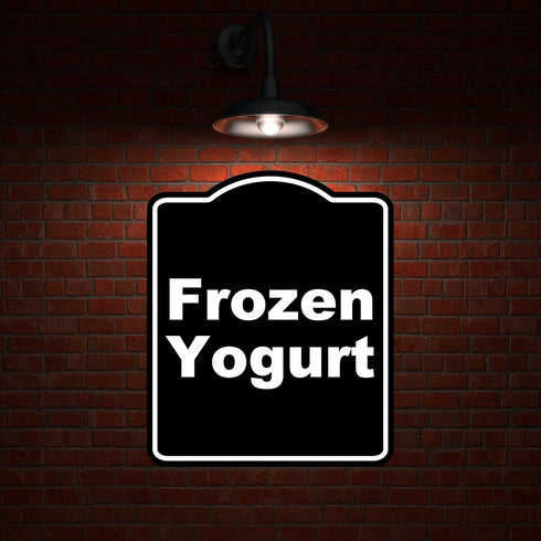 Frozen 20 24 inches Yogurt BLACK Minimalist Aluminum Composite Sign x