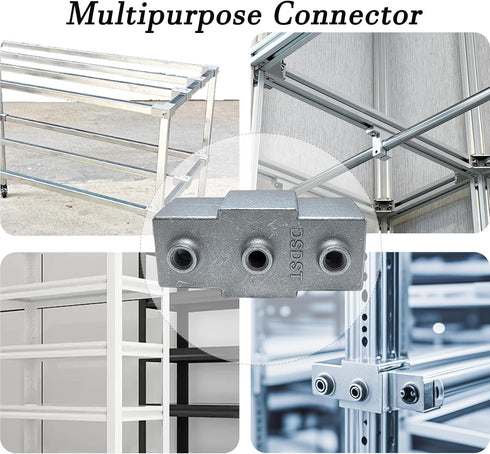 8 25mm 3 3-3.5mm Pcs Straight Line Way Square Tube Connector, Aluminum Alloy Tubing Corner Coupler, Pipe Fixed Joint