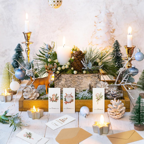 50 Sets Engrowtic Christmas Gift Card Holder for Cash Boho Rustic Christmas Card Money Holder Xmas Cards Bulk