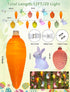 12FT 20 Multicolored Rabbit Cracked Egg and Carrot String Lights, LED Easter Fairy Light with LED Rabbit Cracked Egg