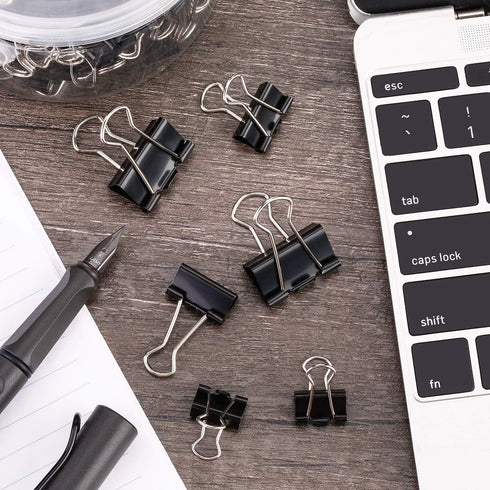 TecUnite 150 Pcs Binder Clips, Assorted Sizes, Large, Medium, Small, Office Supplies