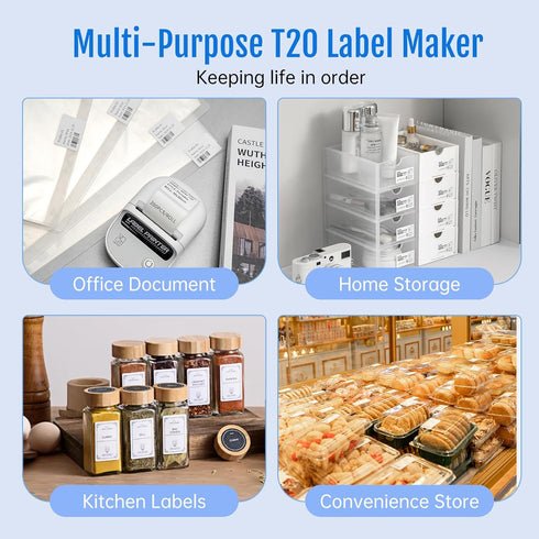PRT T20 Label Maker, Bluetooth Portable Label Printer, 2 Inch Thermal Printer for Office, Small Business, Home