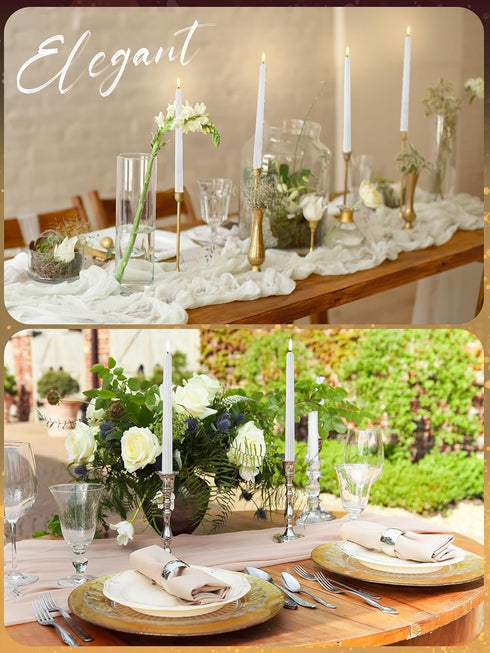 36 Party(White,0.8x11 Inches,Roman Treela Pieces Flameless Taper Candles Flickering Faux LED Battery Operated Electric
