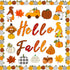 Faccito 70 Pcs Fall Bulletin Board Decorations Set, Hello Fall Cutouts with Autumn Gnome Pumpkin Borders