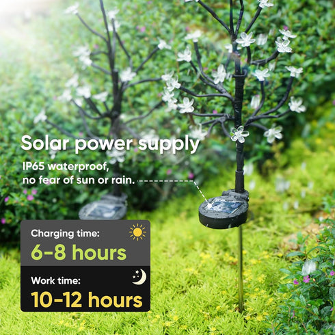Decorative,2Pack 2Modes Solar Garden Lights Outdoor Waterproof,Garden Decor Solar Flowers For Outside Solar Powered