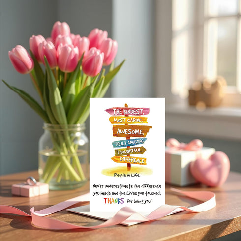 Serzhiho Thank You Card for Men Women, Positive Thank You Card for Friend, Mum, Dad, Sister, Truly Amazing People