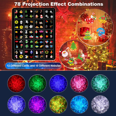 Fussion 4-Large 29 2 1 Pattern Halloween Christmas Projector Lights Outdoor, Effects Holiday Projector Light Outdoor