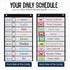 Essex Wares - 13 Pocket Daily Schedule Pocket Chart, Ultra-Durable Visual Schedule for Kids, Reusable Daily Schedule