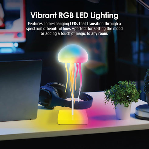 InnoVibe Jellyfish Desk Lamp RGB LED Light for Bedroom, Office & Nightstand, Color-Changing Table Lamp with Rotating