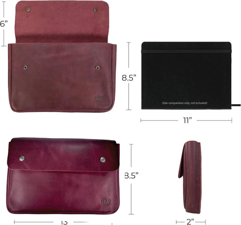 Hide & Drink Vintage Folder Document Holder, A5 Binder, Full Grain Leather, Handmade File Case
