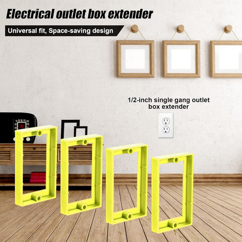 4pcs Single Gang Outlet Box Extender, 1/2 Inch Electrical Outlet Extender for Electrical Box and Switches