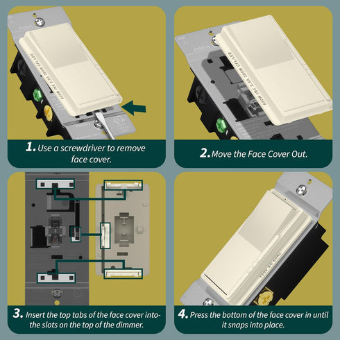 Dimmer Dimmer Dimming, Pole/3-Way, 120VAC, 60Hz, 300W 2 Pack TOPGREENER Kalide Light Switch, LED Switch, Full Range